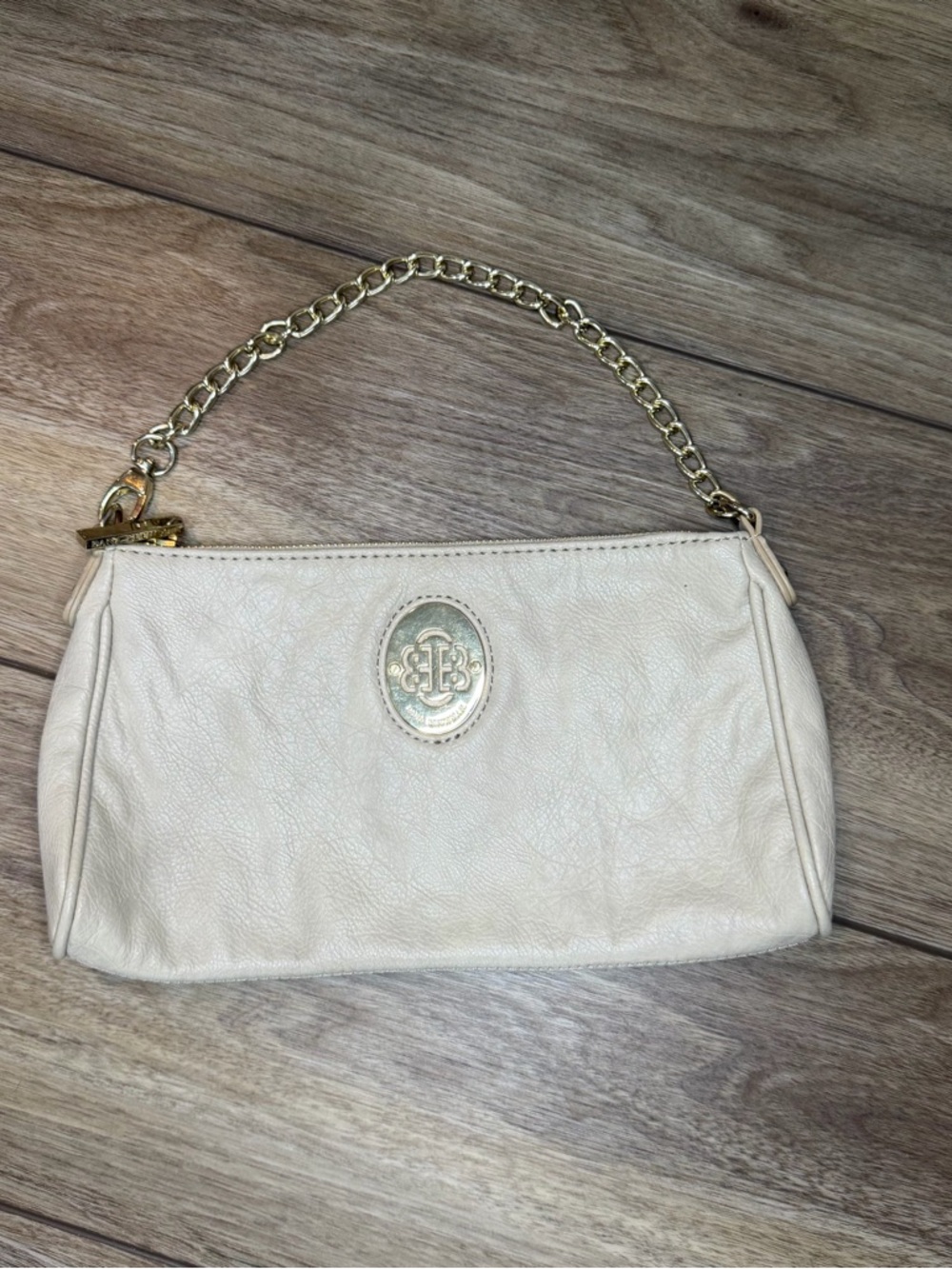 Dana Buchman Cream Mini Shoulder Bag with Gold Chain